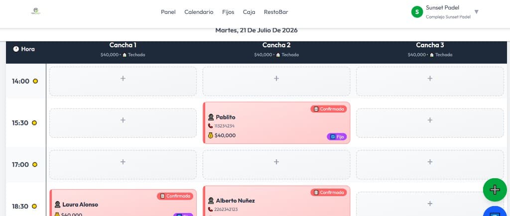 Calendario de turnos